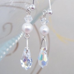 Swavorsky Crystal and Pearl Teardrops