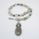 Peace Jade, crystal and Labradorite Bracelet.