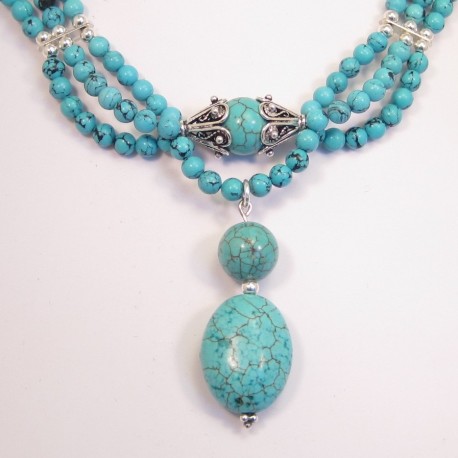 Turquoise 3 strand Necklace