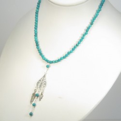 Turquoise and Sterling Silver pendant necklace