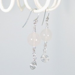 Sterling Silver and Rose Quartz Earrings