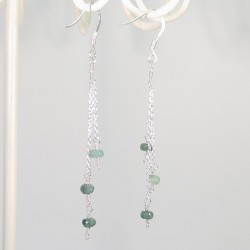 Emerald Sterling Silver Earrings